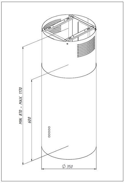 Okap wyspowy tuba AKPO WK-4 ISLA BALMERA SLIM BIAŁY PÓŁMAT T450 M3