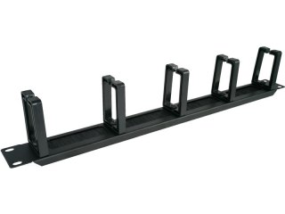 Alantec-Organizator kabli 1U 19" z przepustem szczotkowym, 5 plastikowych uchwytów