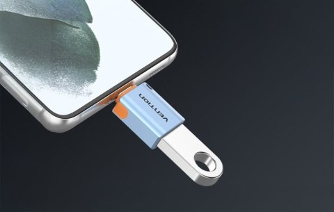 Adapter OTG USB 3.1 Vention USB-C do USB-A ze smyczą stop aluminium