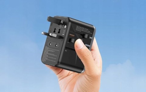 Uniwersalny adapter podróżny z ładowarką Vention 65W GaN 2x USB-A 2x USB-C czarny