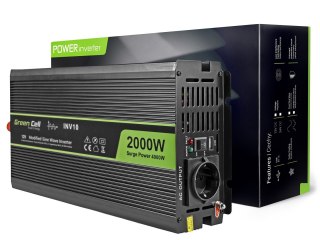 GREEN CELL PRZETWORNICA INV10 12V-230V 2000W/4000W MODYFIKOWANA SINUSOIDA (WYPRZEDAŻ)