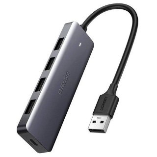 Ugreen Hub Adapter 4w1 USB do 4x USB 3.0+micro USB (szary)
