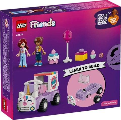 LEGO Friends 42675 Samochód dostawczy z tortem w kształcie jednorożca