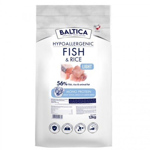 BALTICA NUTRACEUTIC Hypoallergenic Fish & Rice Light L / XL 12kg