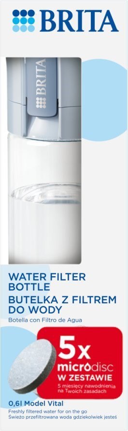 Butelka filtrująca Brita Vital + 5 filtrów MicroDisc (pastelowy błękit)