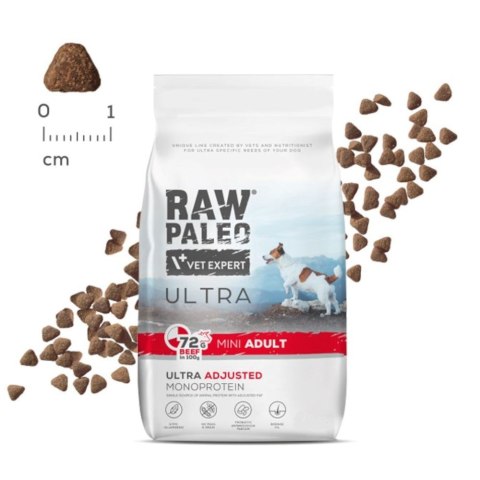 VetExpert Raw Paleo Ultra Beef Mini Adult - Karma sucha dla psów - 8kg (WYPRZEDAŻ)