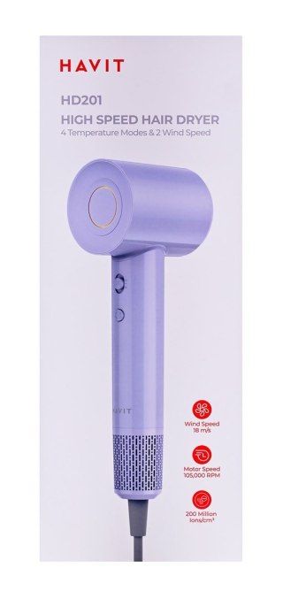 Suszarka do włosów Havit HD201-EU (fioletowy)