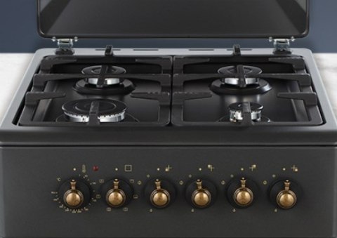 MPM Kuchnia gazowo-elektryczna Retro Designe MPM-56-KRM-13 czarna