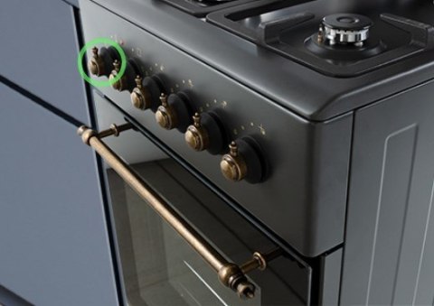 MPM Kuchnia gazowo-elektryczna Retro Designe MPM-56-KRM-13 czarna