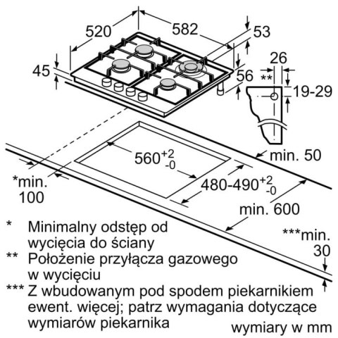 BOSCH Płyta gazowa BOSCH PCH6A5I90