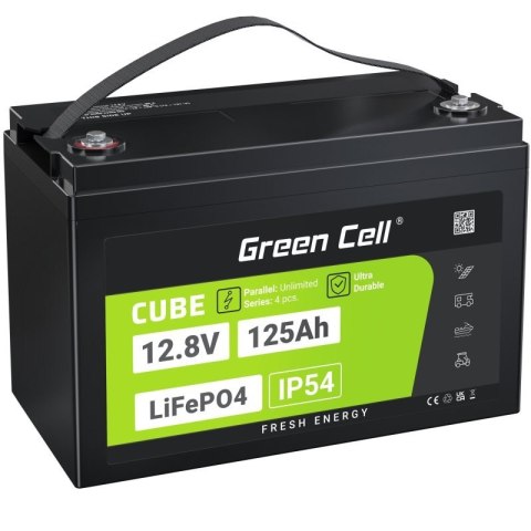 Green Cell GREEN CELL AKUMULATOR LIFEPO4 CUBE 125AH 12V/12.8V 1600WH LFPGC12V125AH