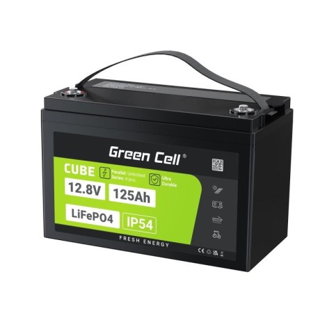 Green Cell GREEN CELL AKUMULATOR LIFEPO4 CUBE 125AH 12V/12.8V 1600WH LFPGC12V125AH