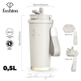 Kubek termiczny 0,5L Fashion TV FTV-0131 Matte Cream Gold Collection