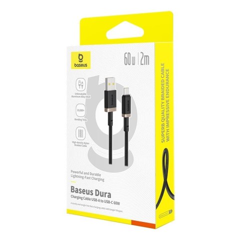 Kabel Baseus Dura USB-Typ C 60W 2m (czarno-złoty)