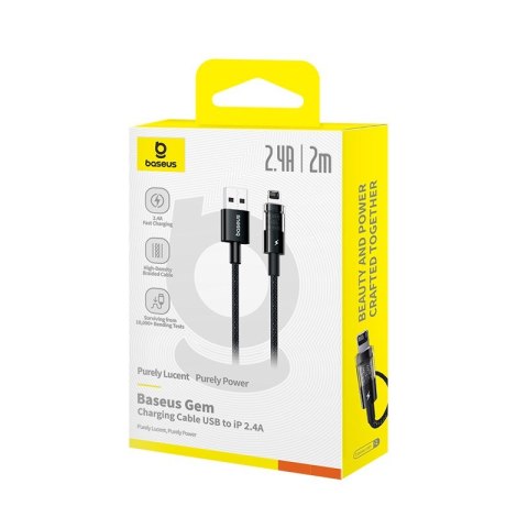 Kabel Baseus Gem Typ USB typ A do iP 2.4A (czarny)