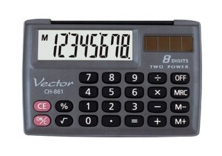 Vector Kalkulator kieszonkowy KAV CH-861, 8-cyfrowy, 87x58mm, czarny