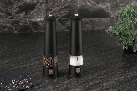 Elektryczne młynki 2 szt do pieprzu i soli BerlingerHaus Black Rose BH-9499