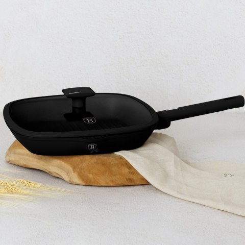 Patelnia grillowa z pokrywką 28cm | BerlingerHaus BH-8184 Matte Black