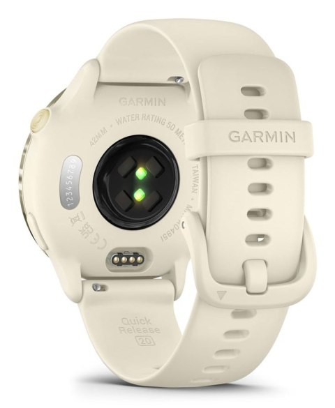 Garmin Zegarek Garmin Vivoactive 6, 42mm AMOLED bone/lunar gold