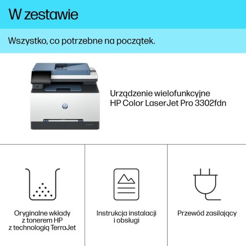Hewlett-Packard Urzadzenie wielofunkc.HP Color LaserJet Pro 3302fdn