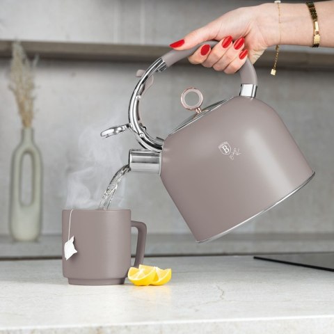 Czajnik tradycyjny z gwizdkiem indukcja gaz 3L BerlingerHaus BH-8914 Taupe