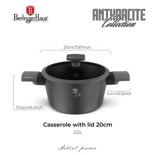 Garnek z pokrywką 20cm | BerlingerHaus BH-8130 Antracit