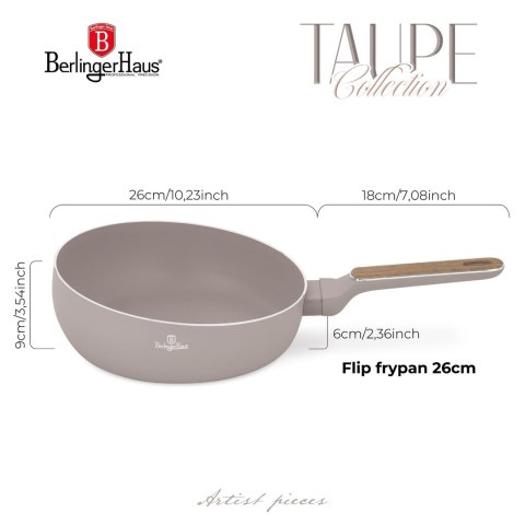 Patelnia Wok Flip 26 cm BerlingerHaus BH-8332  | Taupe Nordic Collection