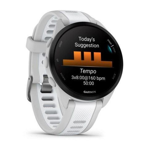 Smartwatch Zegarek Garmin Forerunner 165, 43mm AMOLED Whitestone