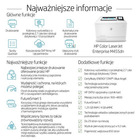 Drukarka laserowa HP Color LJ Pro M455DN