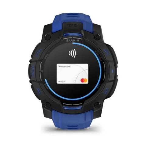 Smartwatch zegarek GARMIN Instinct 3 AMOLED 45mm Black/Bolt Blue