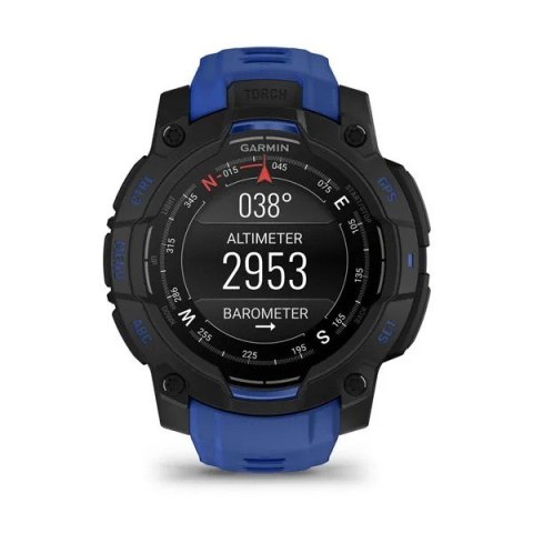 Smartwatch zegarek GARMIN Instinct 3 AMOLED 45mm Black/Bolt Blue