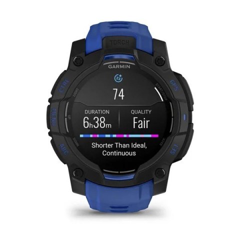 Smartwatch zegarek GARMIN Instinct 3 AMOLED 45mm Black/Bolt Blue