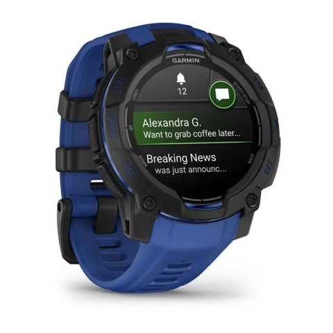 Smartwatch zegarek GARMIN Instinct 3 AMOLED 45mm Black/Bolt Blue