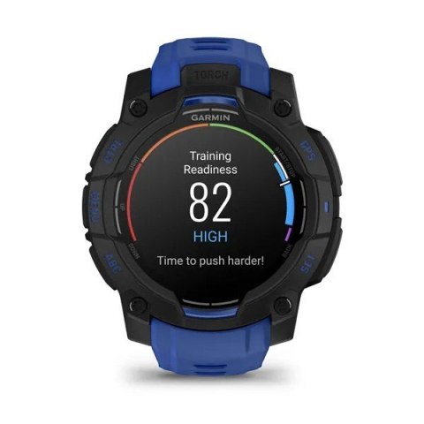 Smartwatch zegarek GARMIN Instinct 3 AMOLED 45mm Black/Bolt Blue