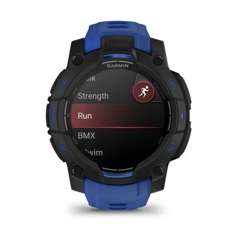 Smartwatch zegarek GARMIN Instinct 3 AMOLED 45mm Black/Bolt Blue