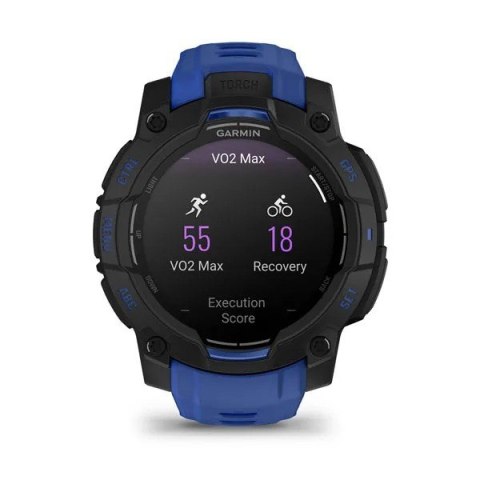 Smartwatch zegarek GARMIN Instinct 3 AMOLED 45mm Black/Bolt Blue