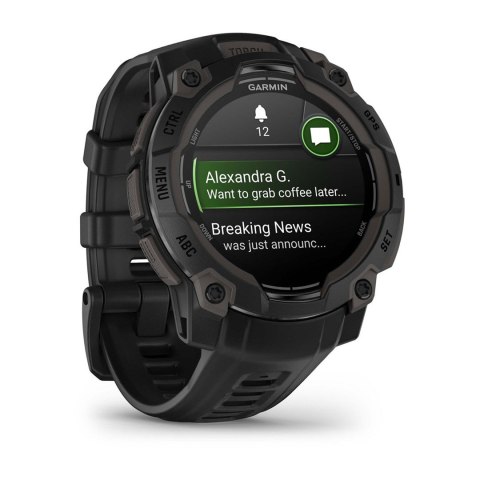 Smartwatch Zegarek sportowy Garmin Instinct 3 AMOLED 45mm Czarny