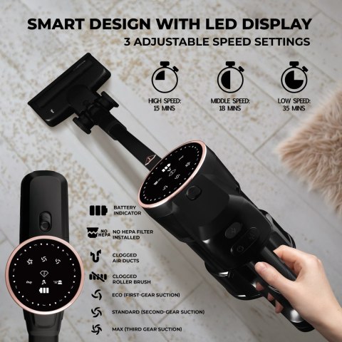 Odkurzacz bezprzewodowy FashionTV FTV-0085 Matte Black Rose Gold