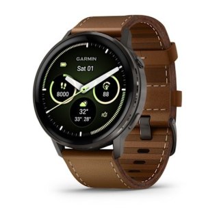 Smartwatch Garmin Venu 4 45 mm - slate leather band