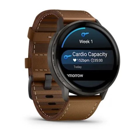 Smartwatch Garmin Venu 4 45 mm - slate leather band