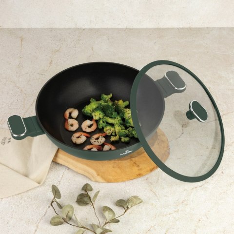 Patelnia Wok z pokrywką 30cm 4,8L BerlingerHaus BH-8160 Matte Green