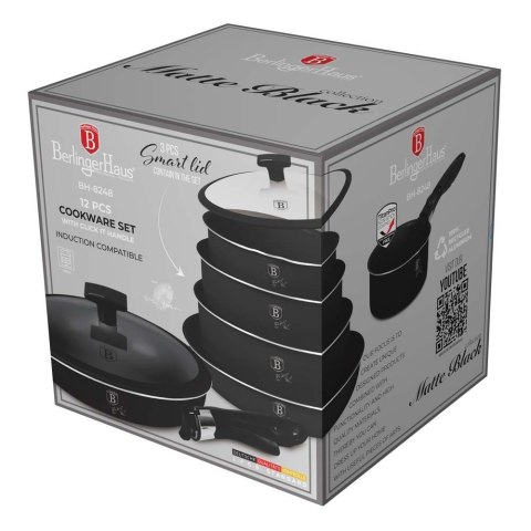Zestaw garnków 12el. z odpinaną rączką BerlingerHaus Matte Black Collection BH-8248