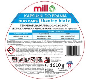 MILL PRO Kapsułki 2k do prania White 70szt