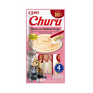 INABA CAT CHURU SENIOR TUNA WITH SALMON przysmak dla kota 4x14g (56g)