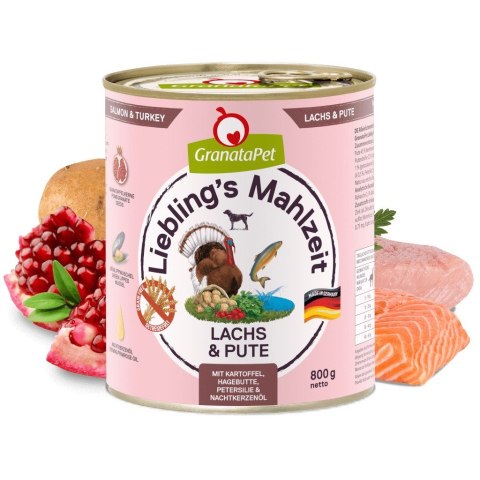 GranataPet Liebling´s Mahlzeit łosoś z indykiem mokra karma dla psa 800g