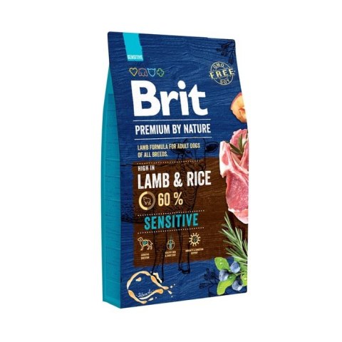 BRIT Premium by Nature Adult Sensitive Lamb and Rice - sucha karma dla psa - 8 kg