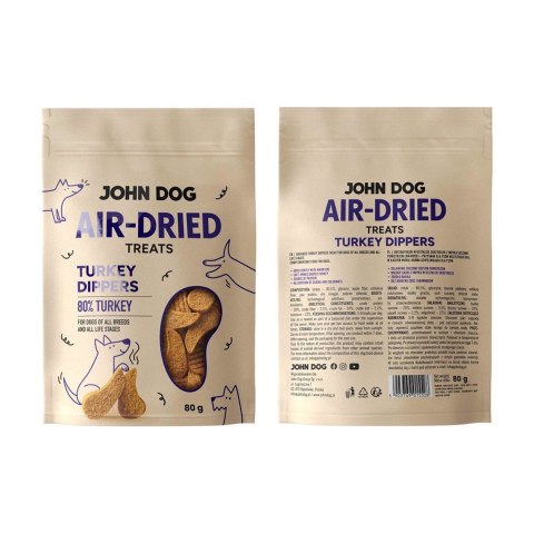 JOHN DOG AIR DRIED TURKEY DIPPERS 80G- przysmak