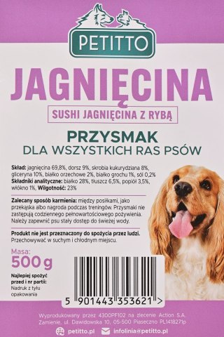 PETITTO - Sushi Jagnięcina z Rybą - przysmak dla psa - 500g