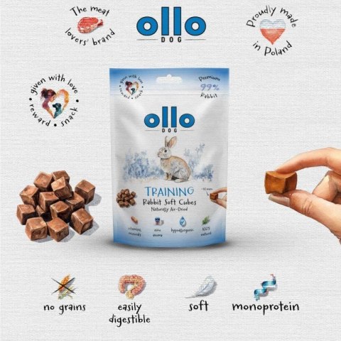 Ollo Air Dried Training Rabbit Cubes dla psa 80g