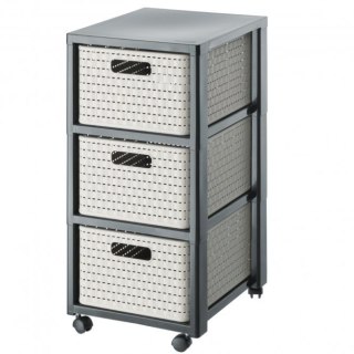 ROTHO Regał duży z 3 szufladami COUNTRY cappucino/antracyt (WYPRZEDAŻ)